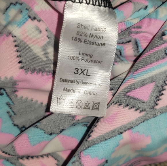 H&M| Geometric Pattern Tankini Swim Top - Picture 5 of 6